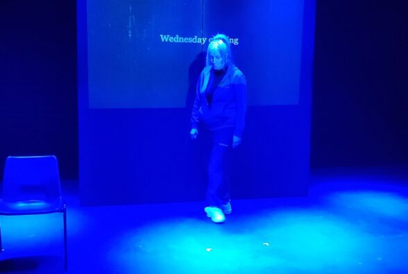 Claire Nelson, Level 2 Drama teacher at City of Oxford College performing in MotherHood at the Offbeat Festival 2024